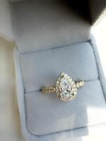 Lab-Created Diamond Ring, 1 Carat Pear Shape – Halo & Channel Set in 14K Gold - Image 6