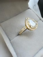 Lab-Created Diamond Ring, 1 Carat Pear Shape – Halo & Channel Set in 14K Gold - Image 5