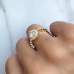 Lab-Created Diamond Ring, 1 Carat Pear Shape – Halo & Channel Set in 14K Gold - Image 4