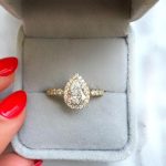 Lab-Created Diamond Ring, 1 Carat Pear Shape – Halo & Channel Set in 14K Gold