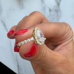 Lab-Created Diamond Ring, 1 Carat Pear Shape – Halo & Channel Set in 14K Gold - Image 3