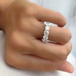 Lab-Created Diamond Ring, 2.5 Carat 5 Diamonds Eternity Ring in Luxurious 14K Gold