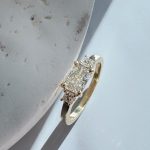 Lab-Created Diamond Ring,  0.86 Carat DVS1 Center 2 Princess Cut Side Diamonds in 14k Yellow Gold - Image 6