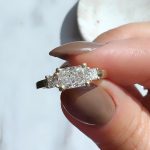 Lab-Created Diamond Ring,  0.86 Carat DVS1 Center 2 Princess Cut Side Diamonds in 14k Yellow Gold - Image 2