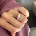 Lab-Created Diamond Ring,  0.86 Carat DVS1 Center 2 Princess Cut Side Diamonds in 14k Yellow Gold - Image 9