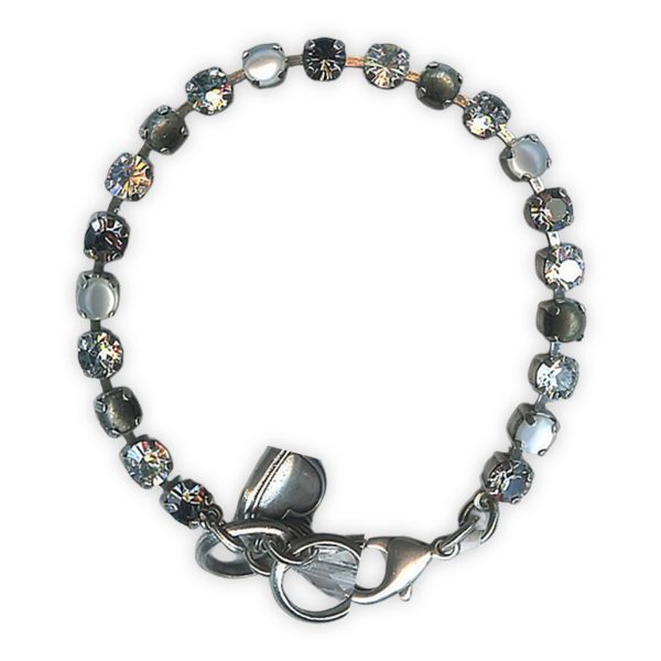 Bracelet by Mariana Woman Dainty White Shell Mineral and Clear Swarovski Crystals