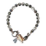 Bracelet by Mariana Woman Floral White Shell Mineral and Clear Swarovski Crystals - Image 2
