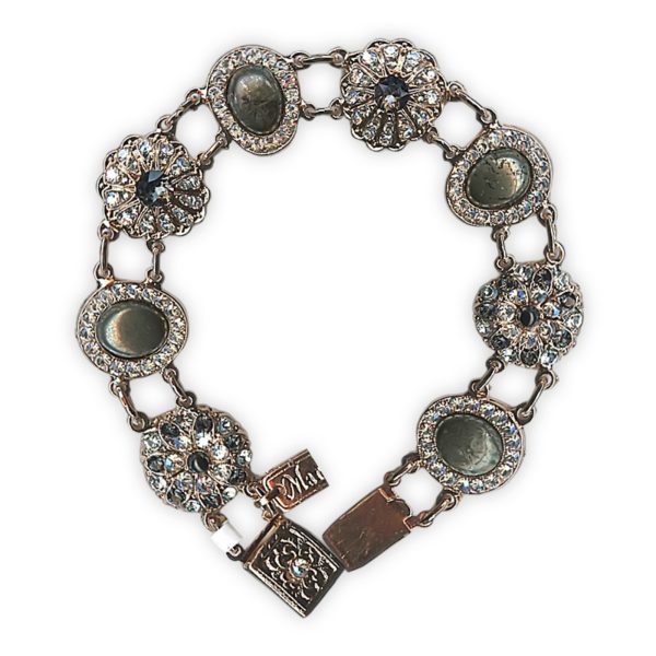 Bracelet by Mariana Woman Exquisite Pyrite Mineral and Clear Swarovski Crystals