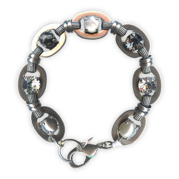 Bracelet by Mariana Woman Exquisite Obsidian and Pearl Swarovski Crystals