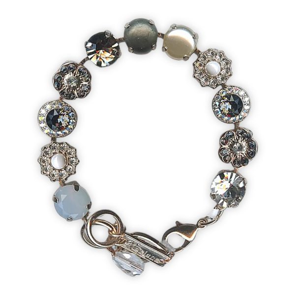 Bracelet by Mariana Woman Beautiful Pearl Mineral and Clear Swarovski Crystals