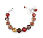 Bracelet by Mariana Woman Stunning Siam and Golden Swarovski Crystals