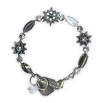 Bracelet by Mariana Woman Sophisticated White Shell Mineral and Clear Swarovski Crystals