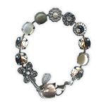 Bracelet by Mariana Woman Glamorous Pearl Mineral and Silver Swarovski Crystals