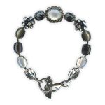 Bracelet by Mariana Woman Oval White Shell Mineral and Clear Swarovski Crystals - Image 3