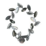 Bracelet by Mariana Woman Luxurious White Shell Mineral and Clear Swarovski Crystals - Image 2