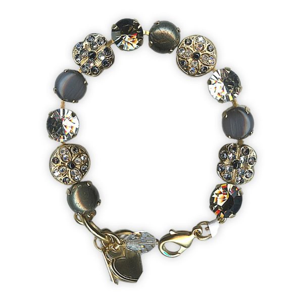 Bracelet by Mariana Woman Opulent Pyrite Mineral and Clear Swarovski Crystals
