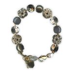 Bracelet by Mariana Woman Opulent Pyrite Mineral and Clear Swarovski Crystals - Image 3
