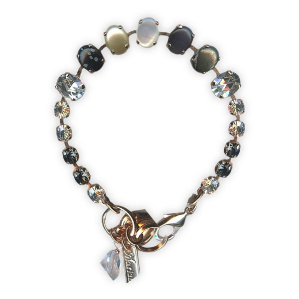 Bracelet by Mariana Woman Sassy Pearl and Obsidian Mineral Swarovski Crystals