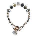 Bracelet by Mariana Woman Sassy Pearl and Obsidian Mineral Swarovski Crystals - Image 2