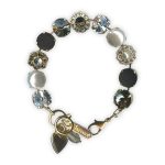 Bracelet by Mariana Woman Elegant Pearl Mineral and Jet Swarovski Crystals
