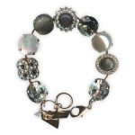Bracelet by Mariana Woman Luxurious Pearl and Pyrite Mineral Swarovski Crystals
