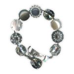 Bracelet by Mariana Woman Stunning Pearl and Pyrite Mineral Swarovski Crystals - Image 3