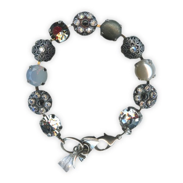 Bracelet by Mariana Woman Sophisticated Pyrite and Pearl Mineral Swarovski Crystals