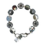 Bracelet by Mariana Woman Sophisticated Pyrite and Pearl Mineral Swarovski Crystals - Image 2