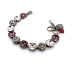 Bracelet By Mariana Woman Lovely Pink, Rose and Dusty Purple Swarovski Crystals