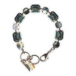 Bracelet by Mariana Woman Gorgeous Pyrite Mineral and Silver Swarovski Crystals