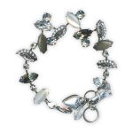 Bracelet by Mariana Woman Glamorous Pyrite and White Shell Mineral Swarovski Crystals - Image 3