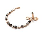 Bracelet By Mariana Woman Precious Pearl and Obsidian Mineral Swarovski Crystals