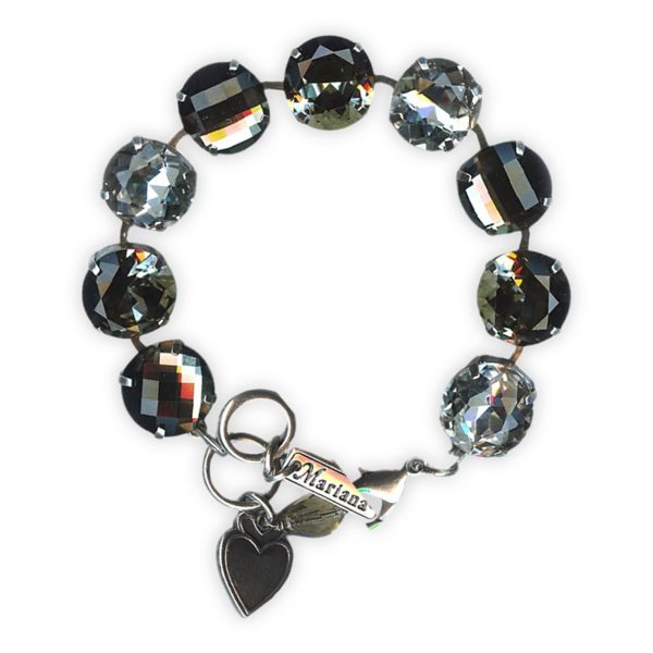 Bracelet by Mariana Woman Elegant Clear and Silver Night Swarovski Crystals