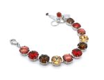 Bracelet by Mariana Woman Elegant Siam and Topaz Swarovski Crystals - Image 3