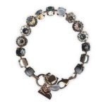 Bracelet by Mariana Woman Floral Pearl Mineral and Clear Swarovski Crystals