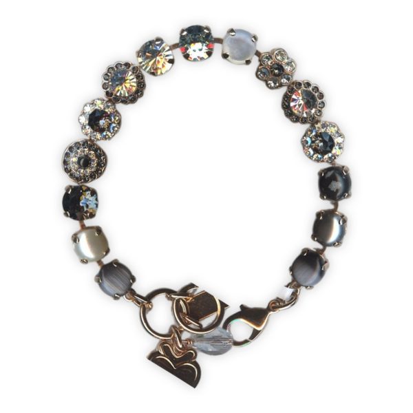 Bracelet by Mariana Woman Floral Pearl Mineral and Clear Swarovski Crystals
