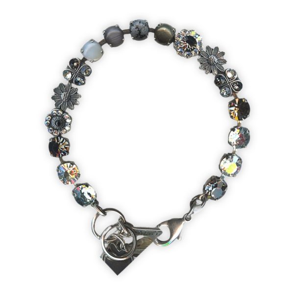 Bracelet by Mariana Woman Chic Obsidian and Pyrite Swarovski Crystals