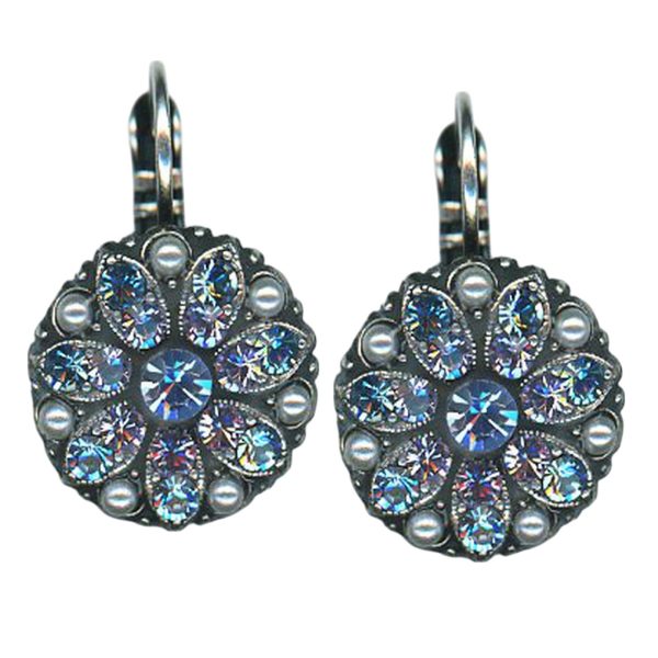 Earrings by Mariana Woman Beautiful Purple and Pearl Swarovski Crystals