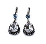 Earrings by Mariana Woman Timeless Clear and Sapphire Swarovski Crystals - Image 2