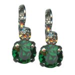 Earrings by Mariana Woman Fab Emerald and Golden Swarovski Crystals - Image 2
