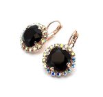 Earrings by Mariana Woman Gorgeous Jet and AB Swarovski Crystals - Image 2