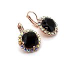 Earrings by Mariana Woman Gorgeous Jet and AB Swarovski Crystals - Image 3
