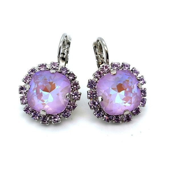 Earrings by Mariana Woman Shimmering Lavender and Violet Swarovski Crystals