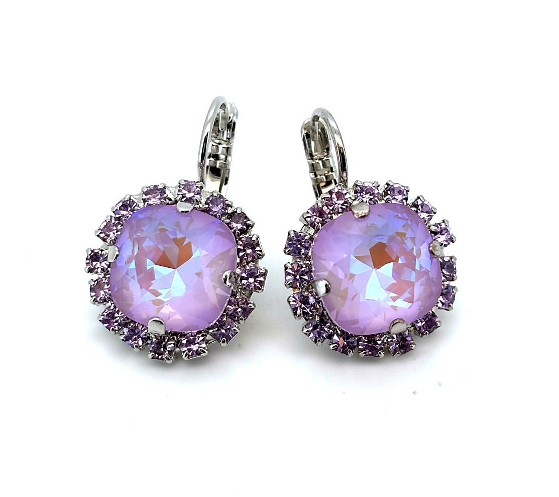 E-1080-4-371144-RO6 (1) Earrings by Mariana Woman Shimmering Lavender and Violet Swarovski Crystals - Image 1