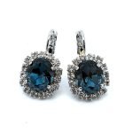 Earrings by Mariana Woman Elegant Montana and Clear Swarovski Crystals