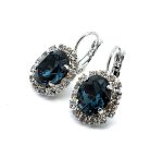 Earrings by Mariana Woman Elegant Montana and Clear Swarovski Crystals - Image 3