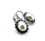 Earrings by Mariana Woman Luxurious Pearl and Tanzanite Swarovski Crystals - Image 3