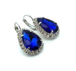 Earrings by Mariana Woman Elegant Sapphire and Clear Swarovski Crystals - Image 3