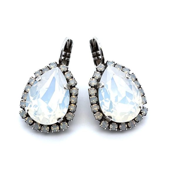 Earrings by Mariana Woman Opulent White Opal Swarovski Crystals