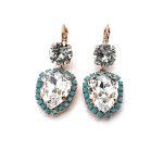 Earrings by Mariana Woman Beautiful Clear and Turquoise Swarovski Crystals